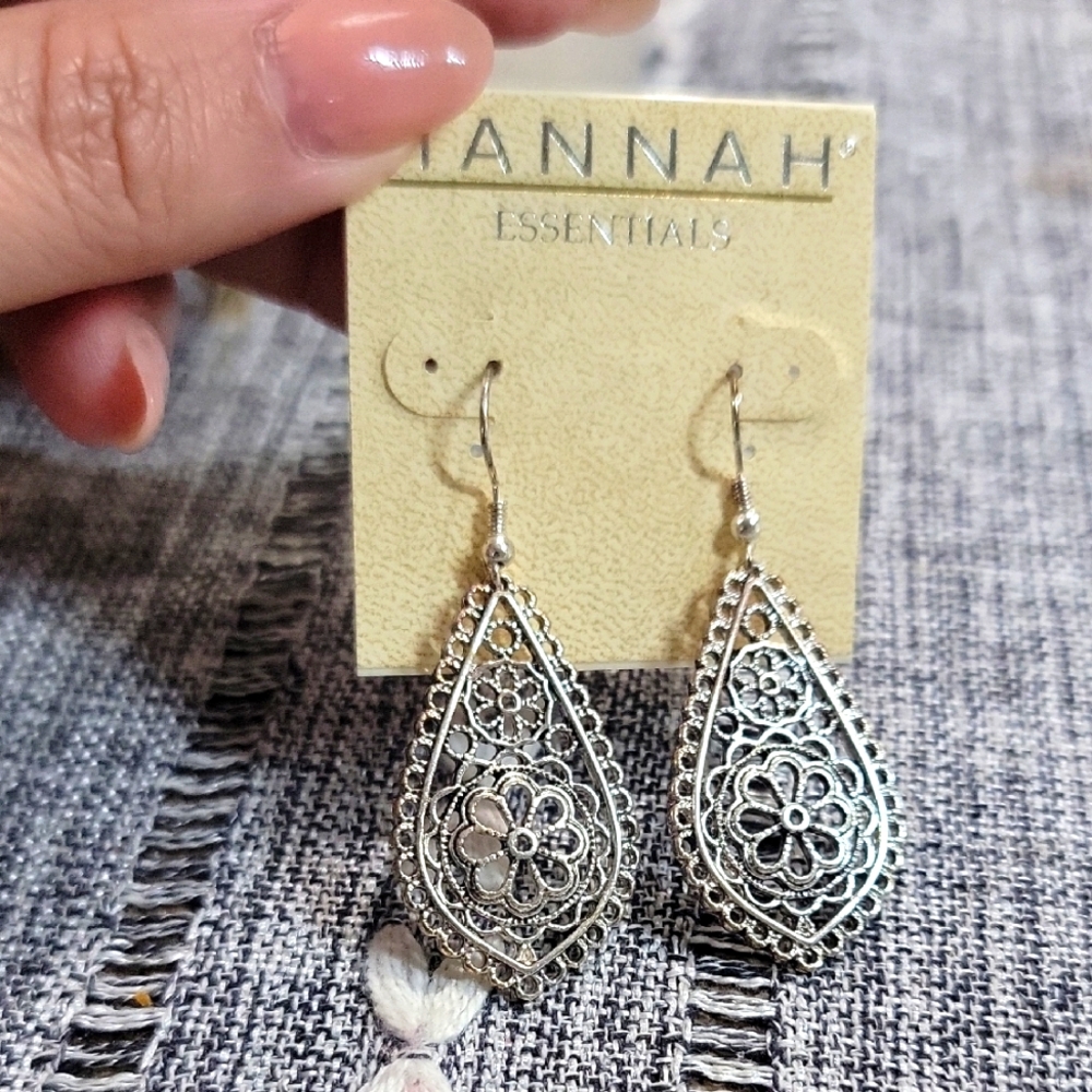 Hannah Essentials Silver Tone Teardrop Earrings